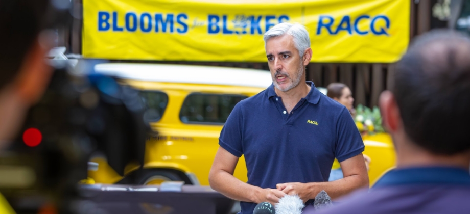 RACQ spokesperson giving media interview