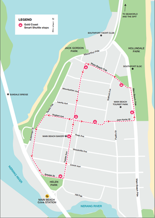 Gold Coast smart shuttle route