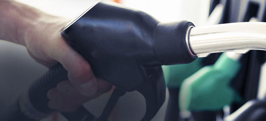 Hand holding fuel pump