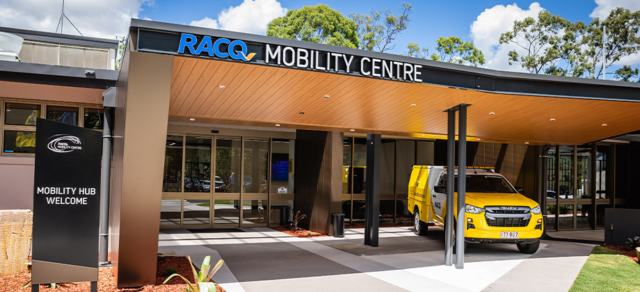 mobility centre with yellow truck banner