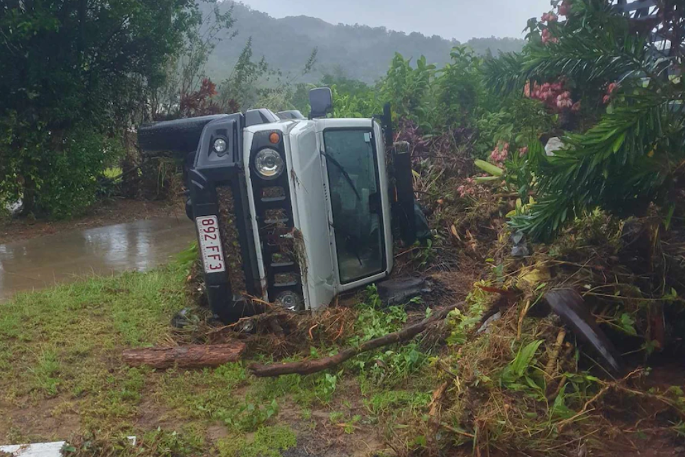 Major damage in the Cape York community of Wujal Wujal.