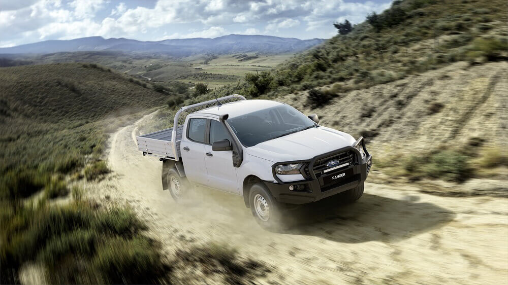 2020 Ford Ranger XL 4x4Special Edition driving along dirt road