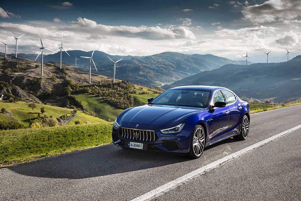 MY21 Maserati Ghibli Hybrid front view.