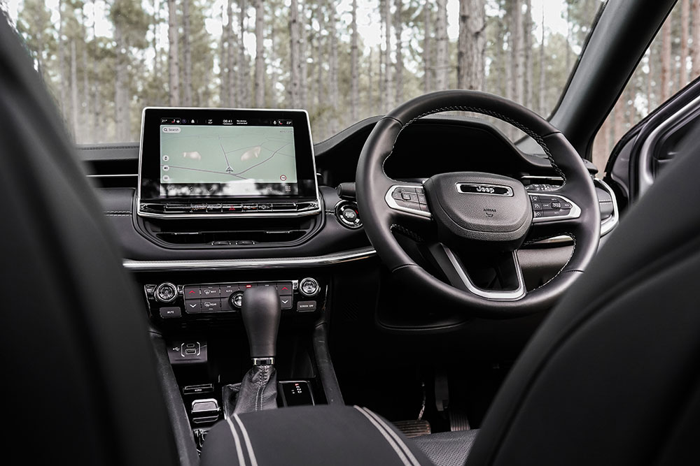Interior view of Jeep Compass Trailhawk.