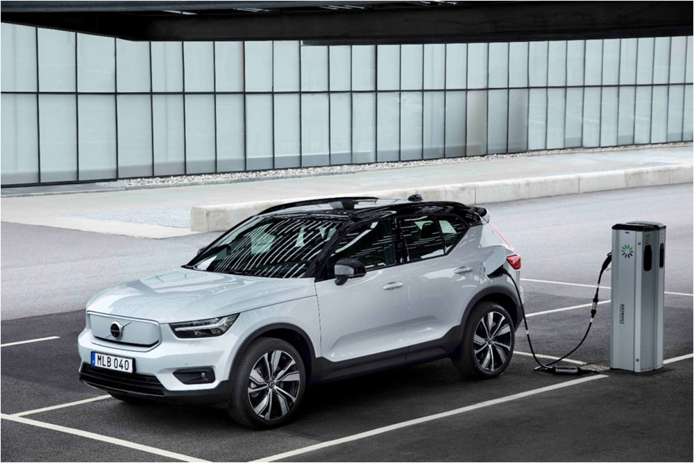 Volvo XC40 EV recharging.