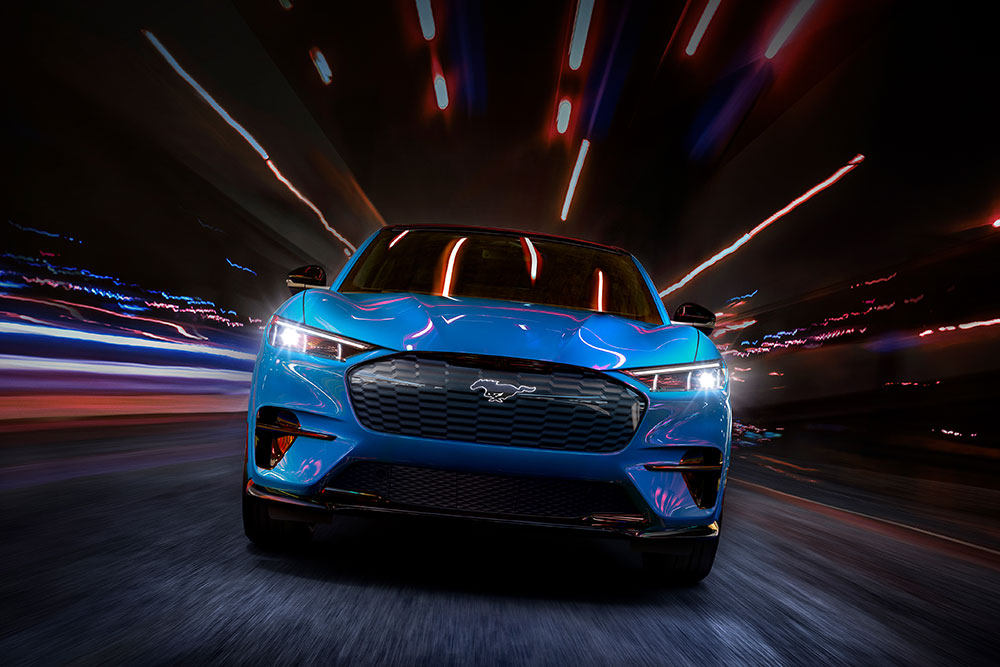 Ford Mach-E with lighting.