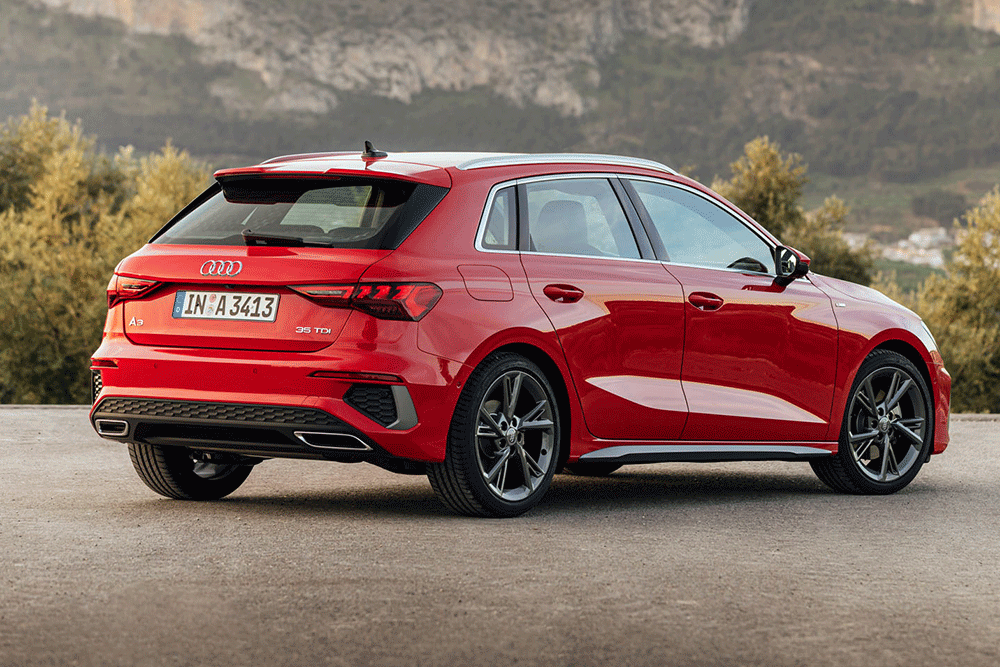 Audi A3 Sportback rear view.