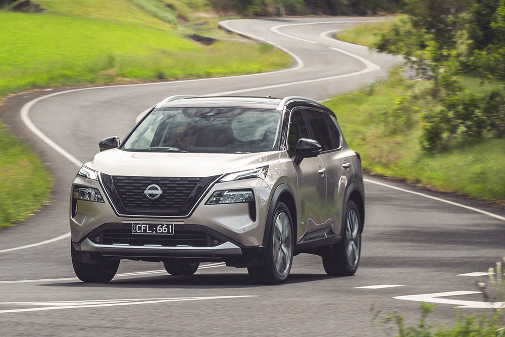 Nissan X-Trail Ti-L e-POWER with e-4ORCE front view.