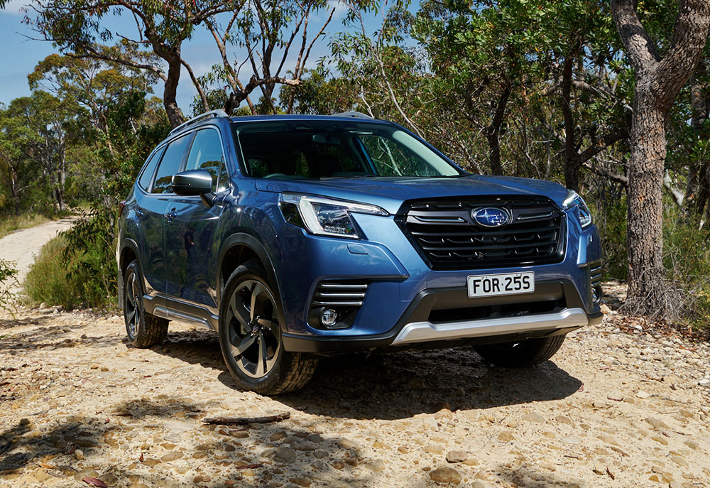 Front view of MY23 Subaru Forester.