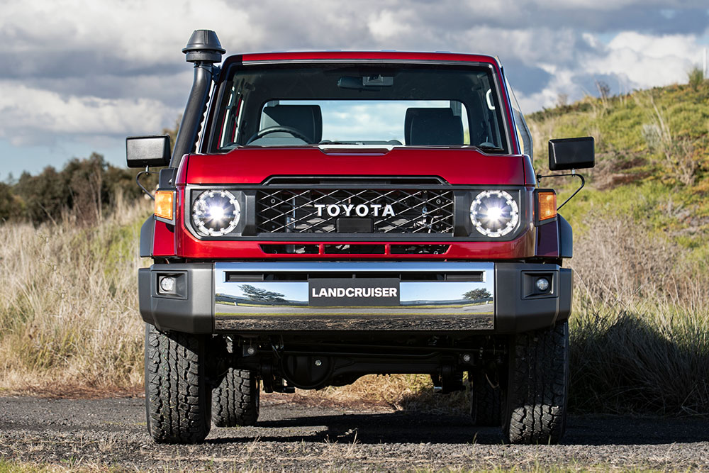 Toyota LandCruiser 70 Series front view.