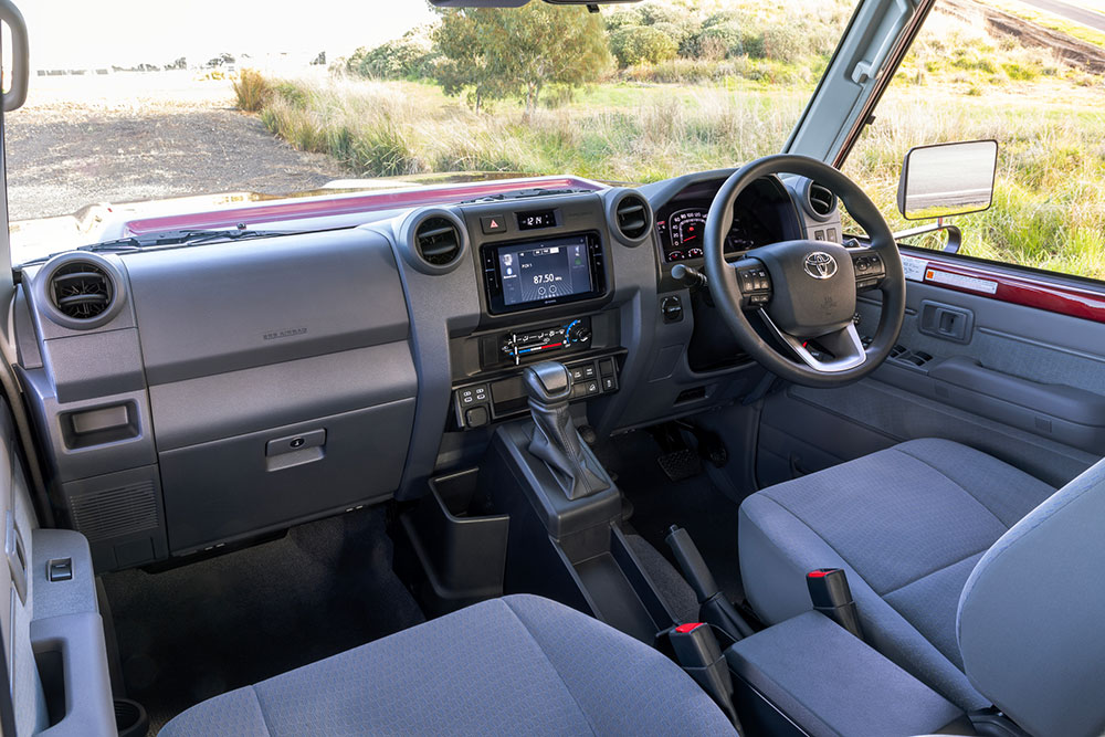 Toyota LandCruiser 70 Series interior.