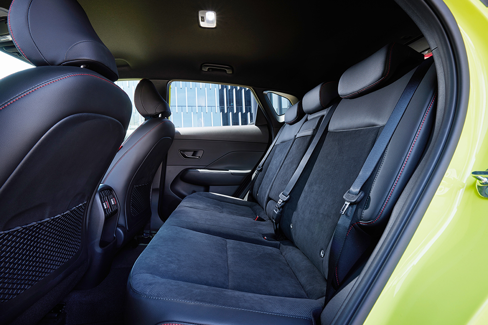 Kona Premium N Line hybrid rear seats.