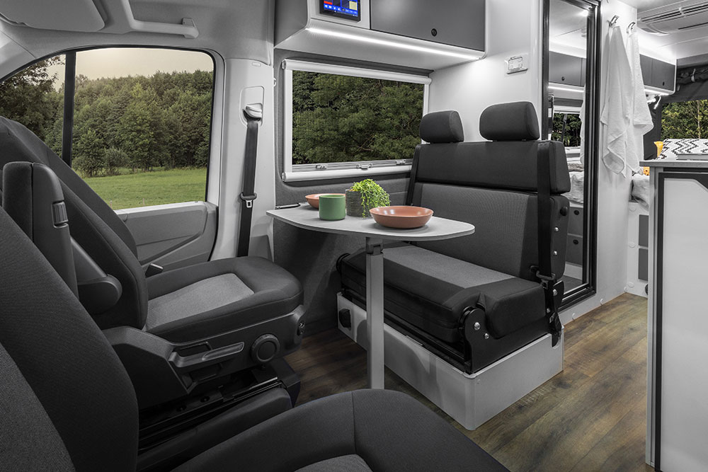 2024 Volkswagen Crafter Kampervan seating.