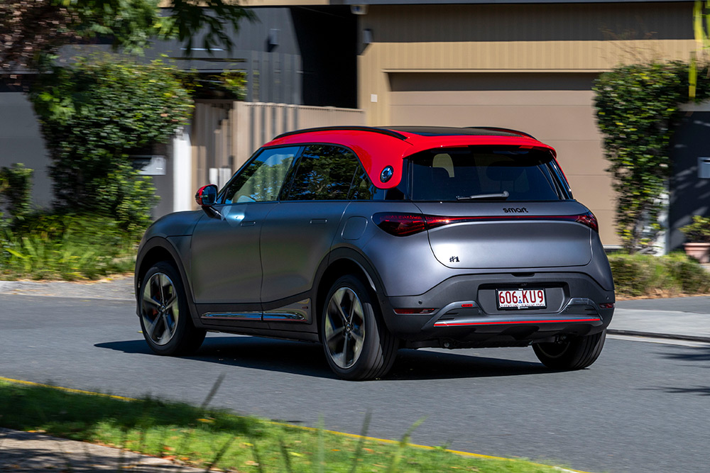 Rear view of Smart #1.