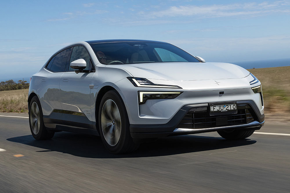 Polestar 4 on the road.