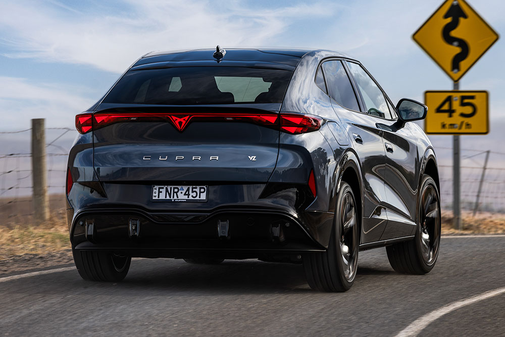 Cupra Tavascan VZ rear view.