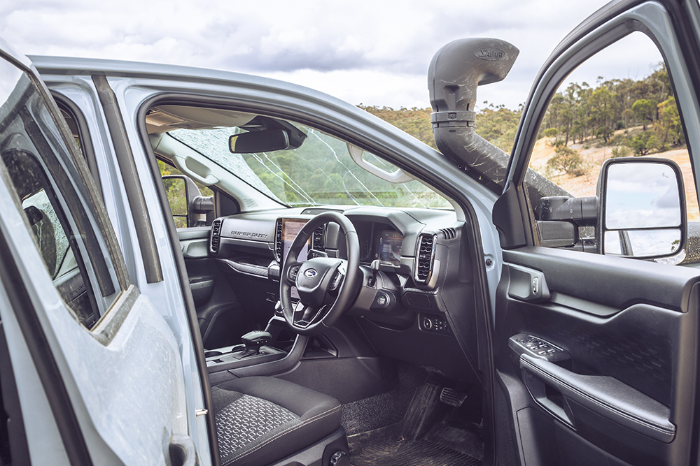 Ford Ranger Super Duty Double Cab Chassis with dooropen.