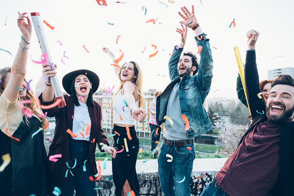 Competition people cheering