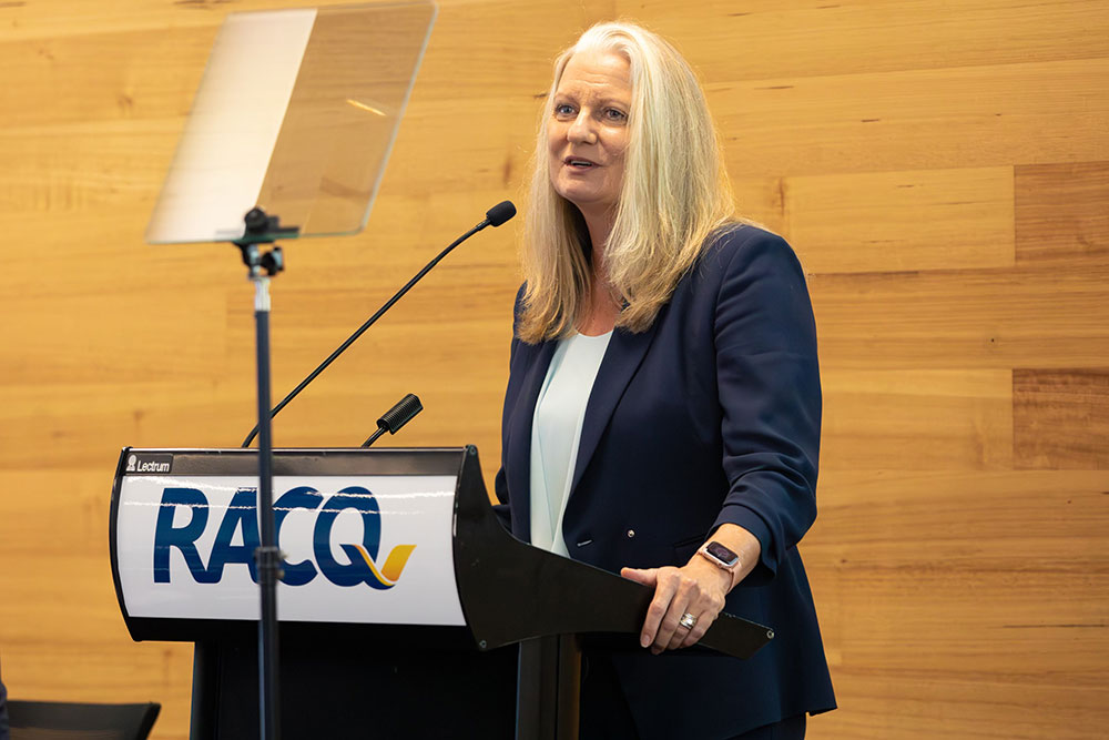 RACQ President Leona Murphy speaking at the AGM.