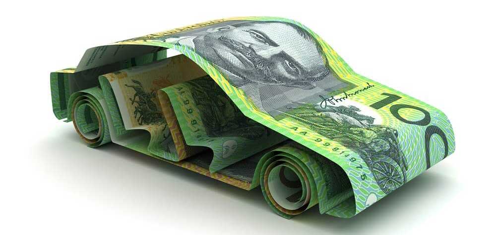 origami car made of 100 dollar bills