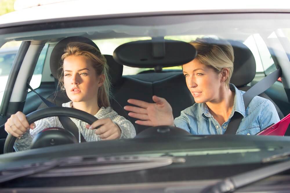 teaching kid to drive