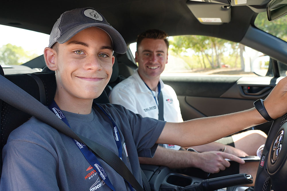 Young driver participating in Racing Together program.