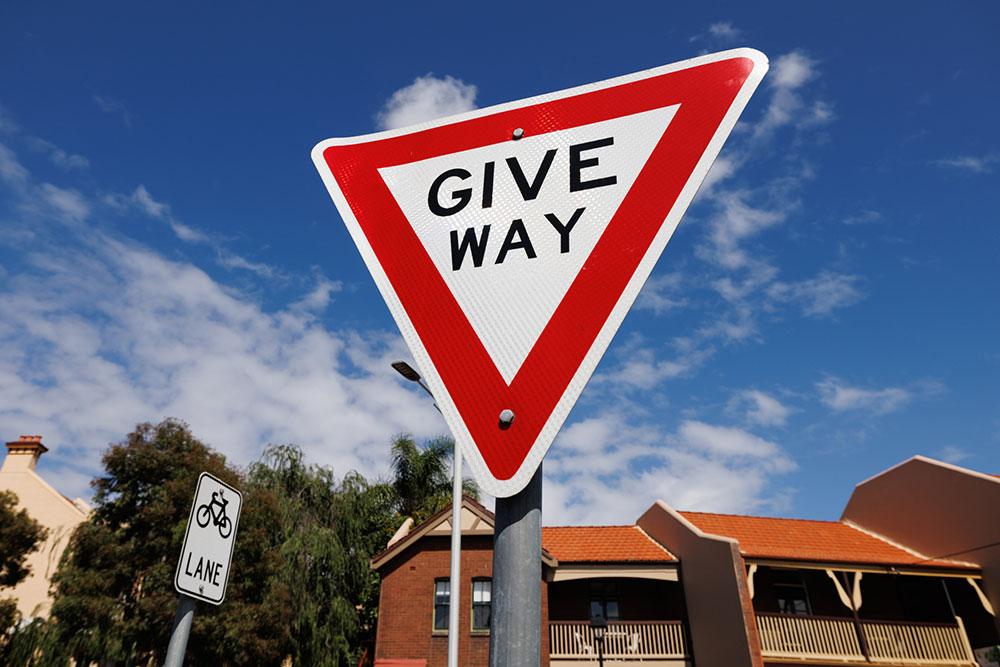 Give way sign.