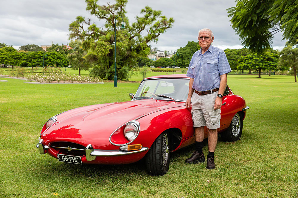 Barry Cooper and his 1968 E-Type Jaguar.