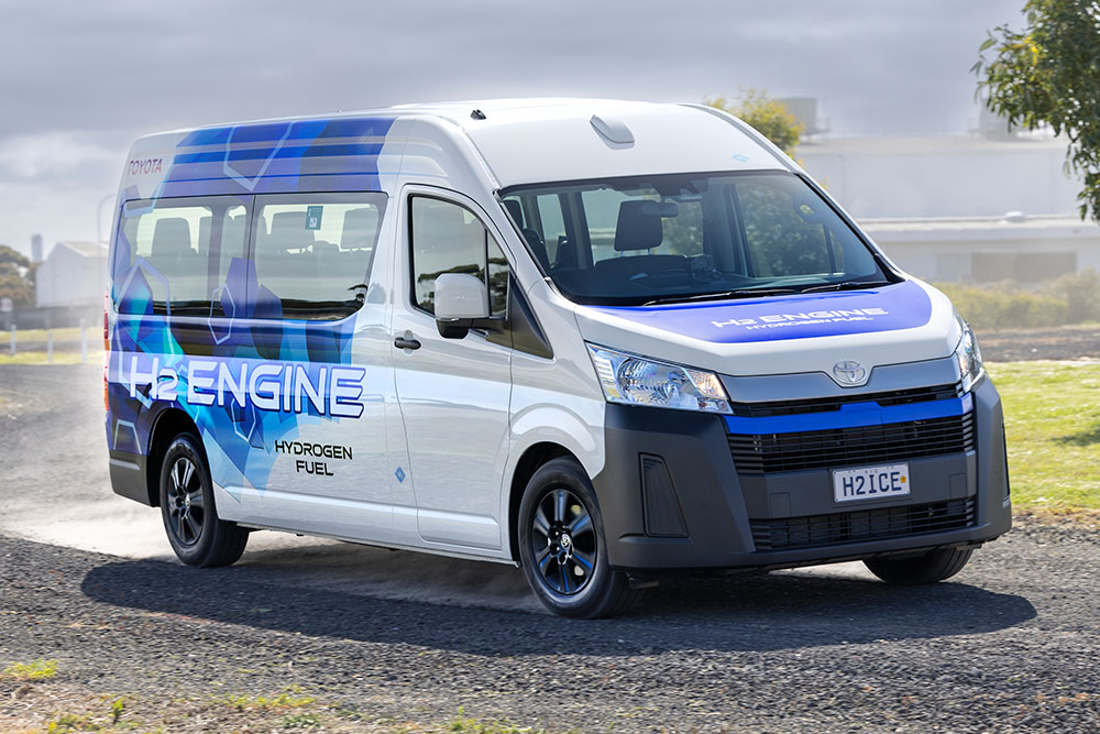 Hydrogen Toyota HiAce exterior.