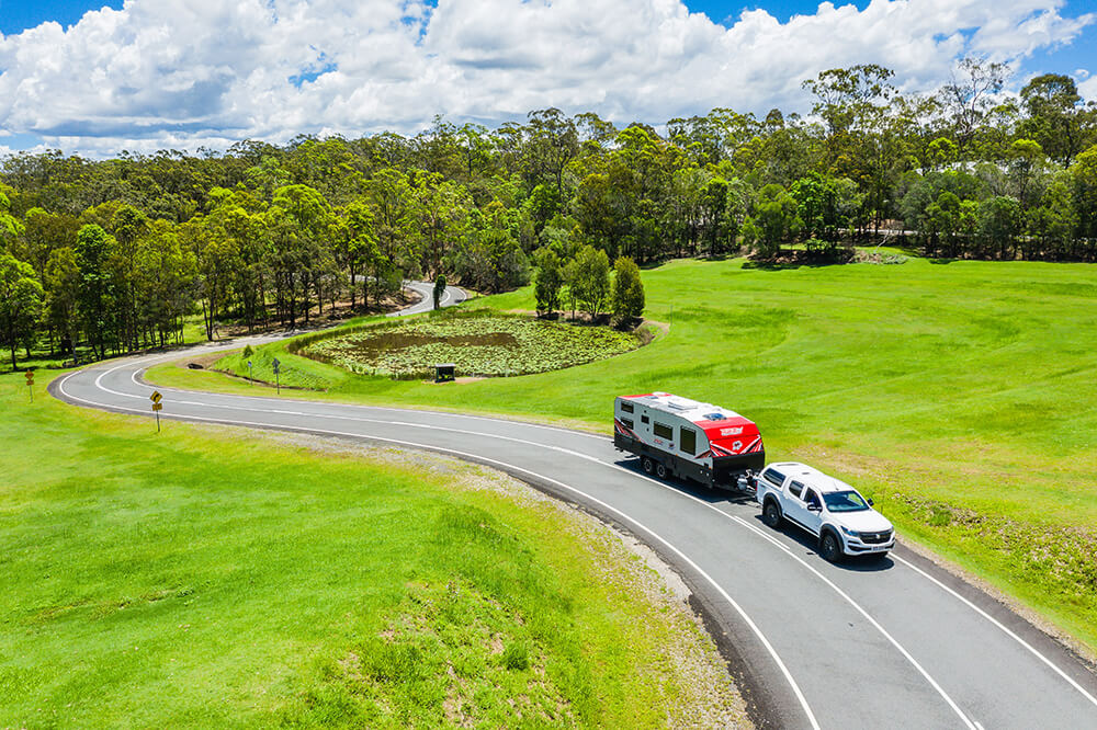 Caravan on circuit at RACQ Mobility Centre,