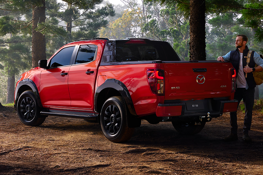 Mazda BT-50 MY25 rear side view.
