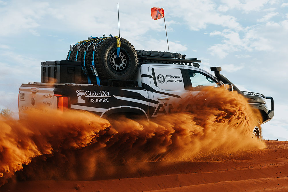 Volkswagen Amarok during the record-setting run across 10 Australian deserts.