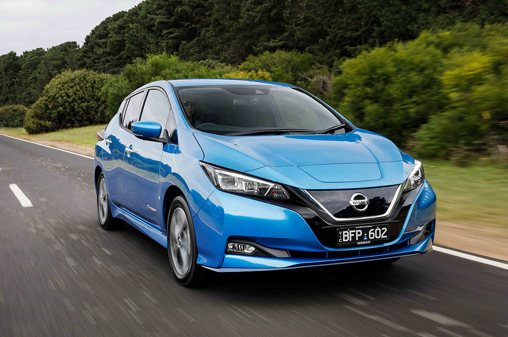 The Nissan Leaf+ EV.