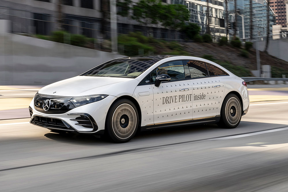 Mercedes with Drive Pilot autonomous driving system.