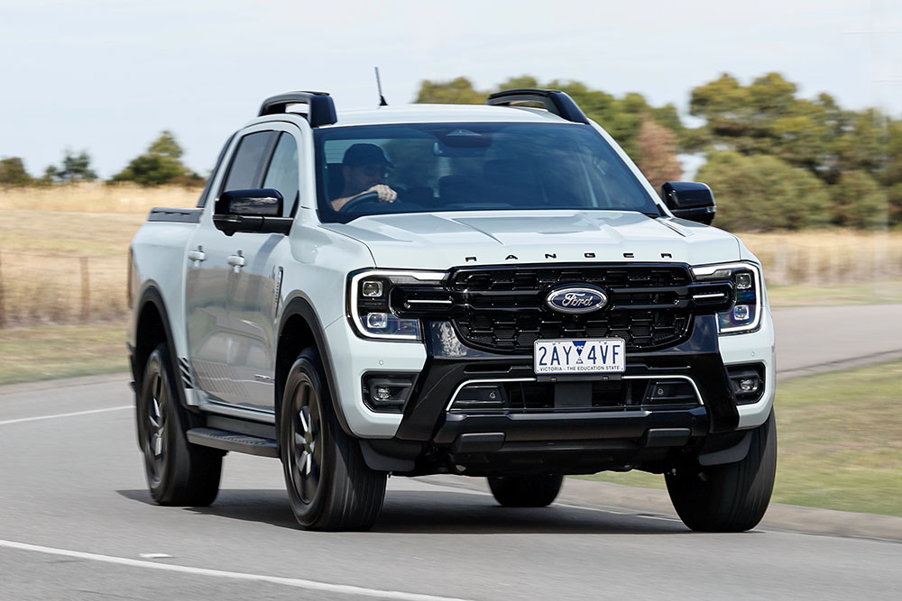 Front view of Ford Ranger PHEV ute.