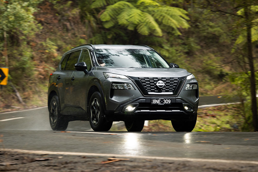 Nissan X-Trail on the road.