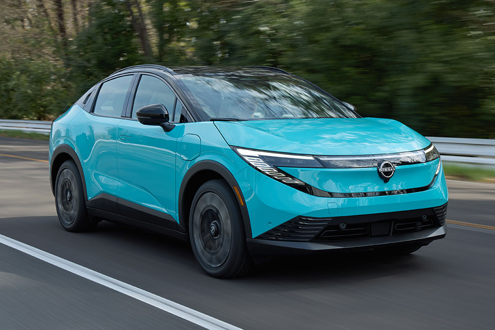 New Nissan Leave on the road.