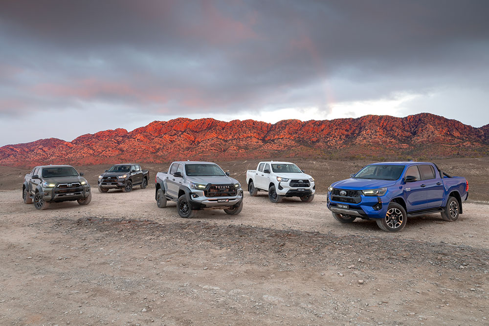Toyota's range of HiLux utes.