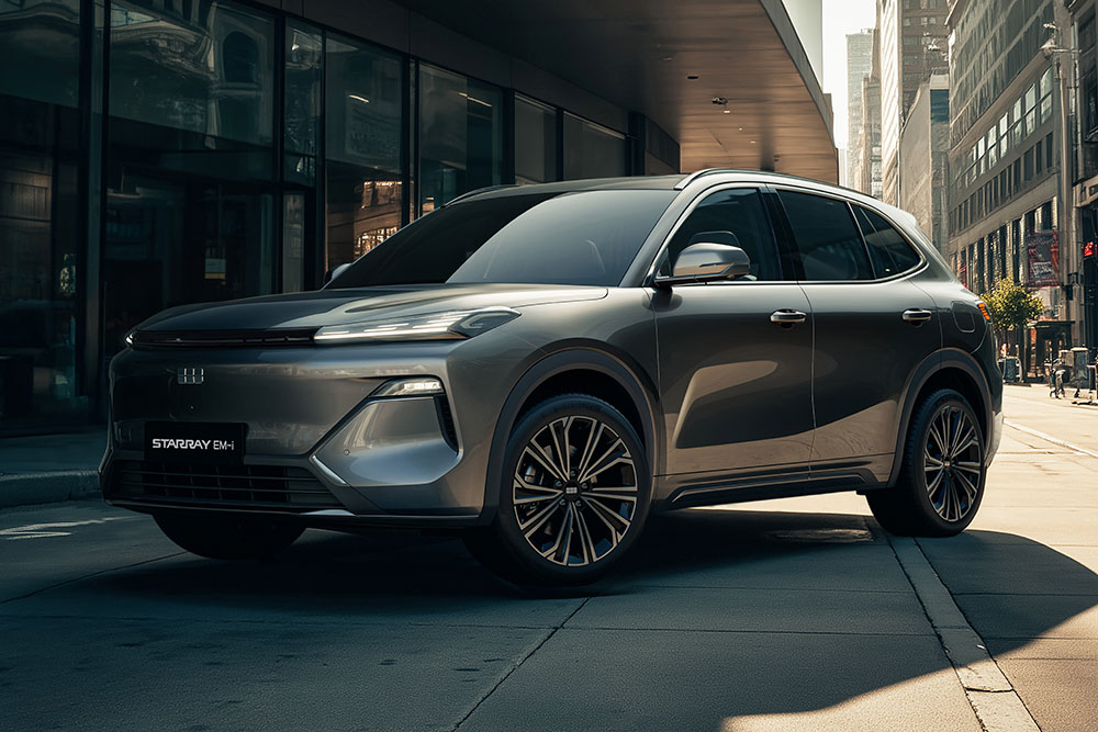 Geely Starray EM-i front-side view.