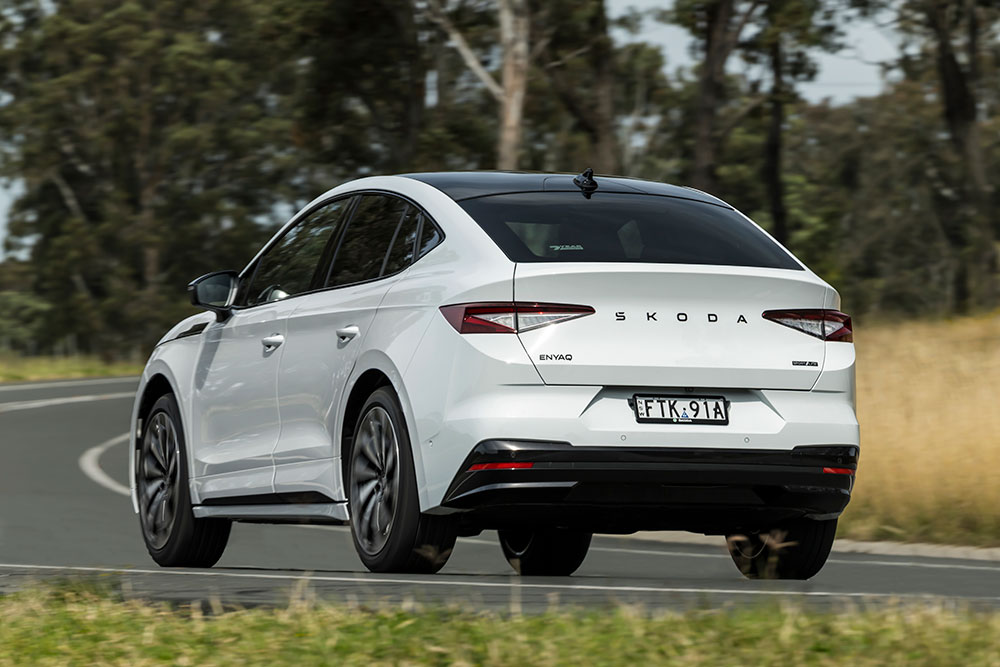 Skoda Enyaq Coupe rear view.