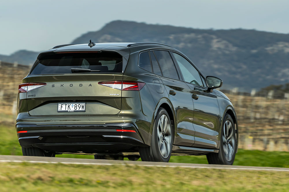 Skoda Enyaq Sportline rear view.