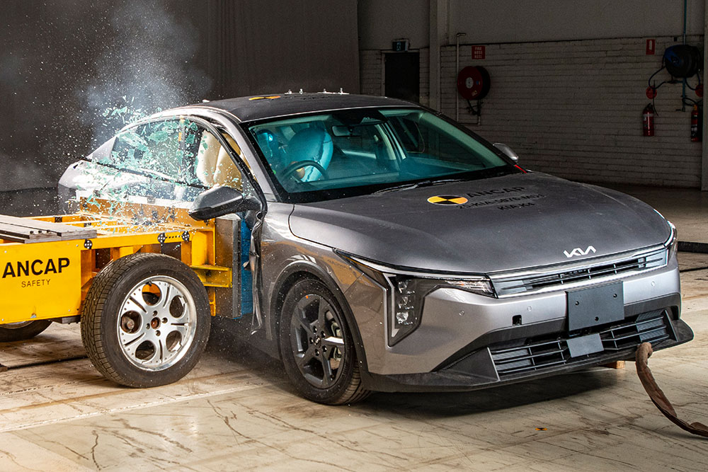 Kia K4 during ANCAP crash testing