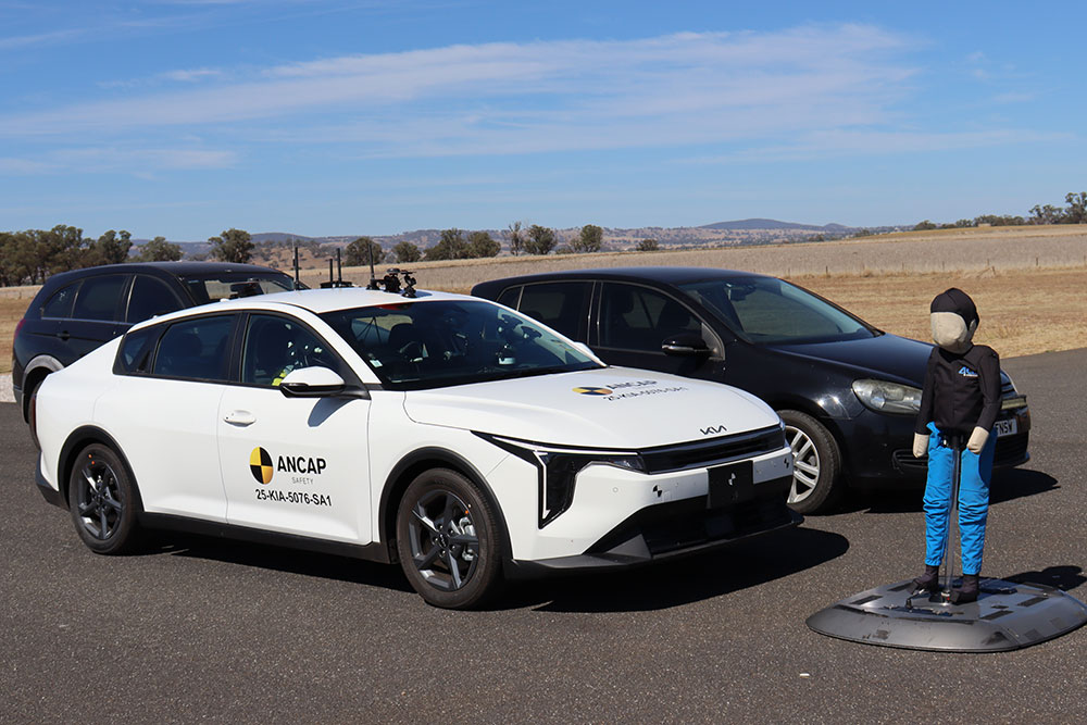 Kia K4 during ANCAP testing.