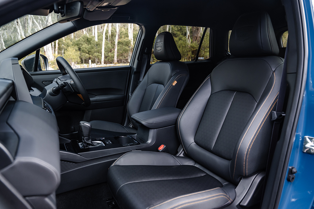 Subaru Outback Wilderness MY26 front seats.