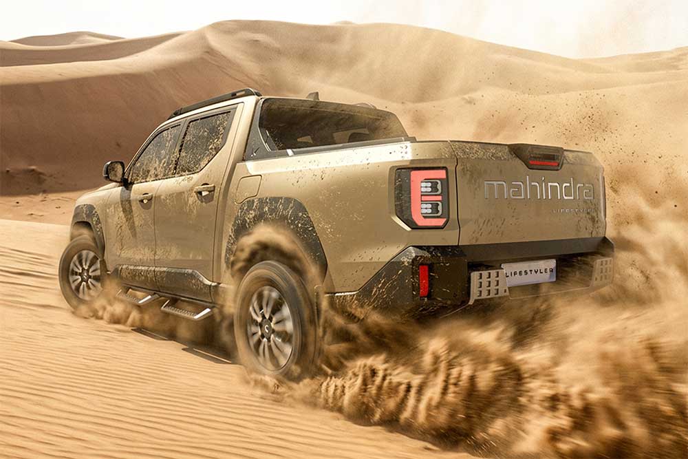 Mahindra Lifestyle driving through desert