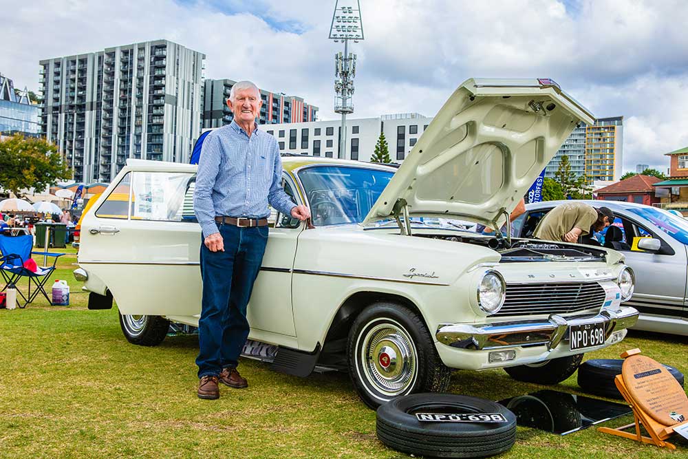 Pat Dwan and his 1962 Holden EJ Special at MotorFest 2026.