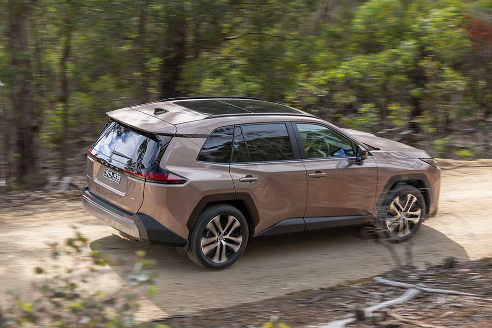 Toyota RAV4 Cruiser rear seats on a dirt road
