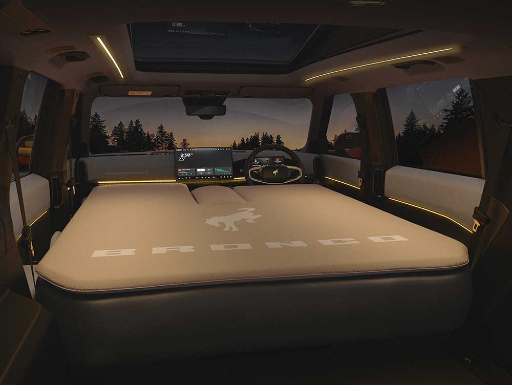 Ford Bronco Basecamp set up for sleeping
