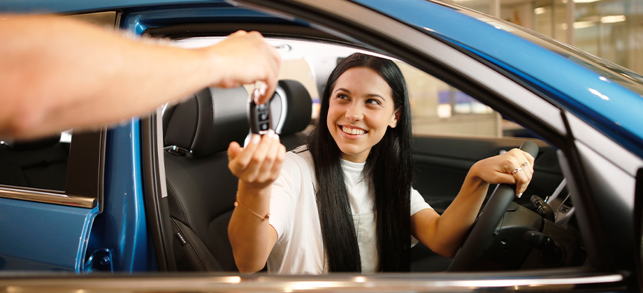 Buying a blue car teenager