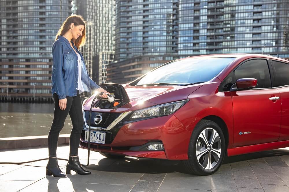 Charging Nissan LEAF.